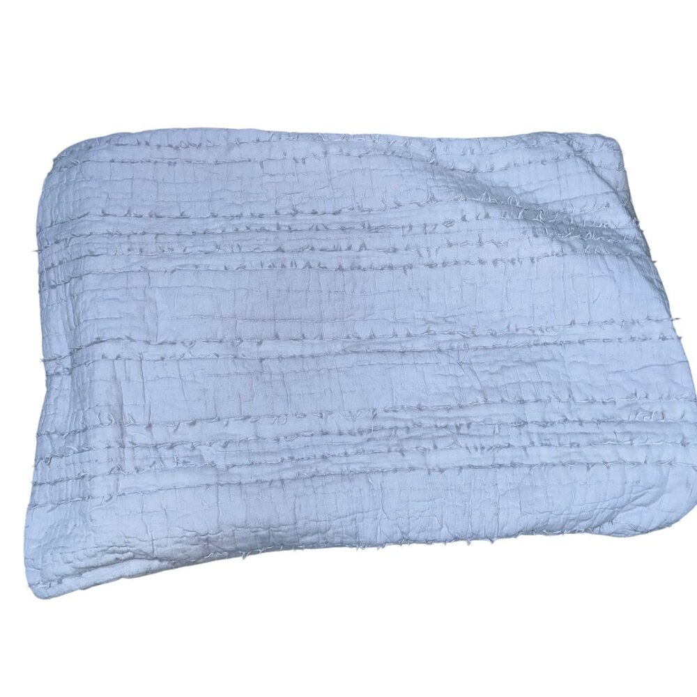 Restoration Hardware pale lavender purple textured quilted cotton pillow sham